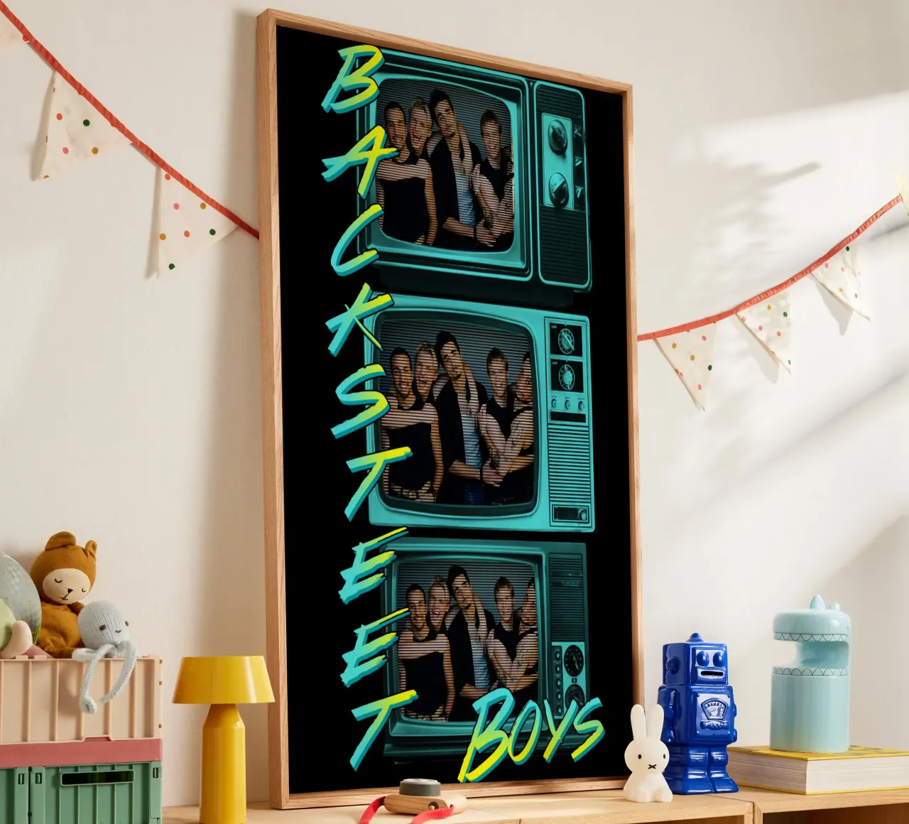 Televisie Backstreet Boys R&B canvas met Baklijst van grass.studio_