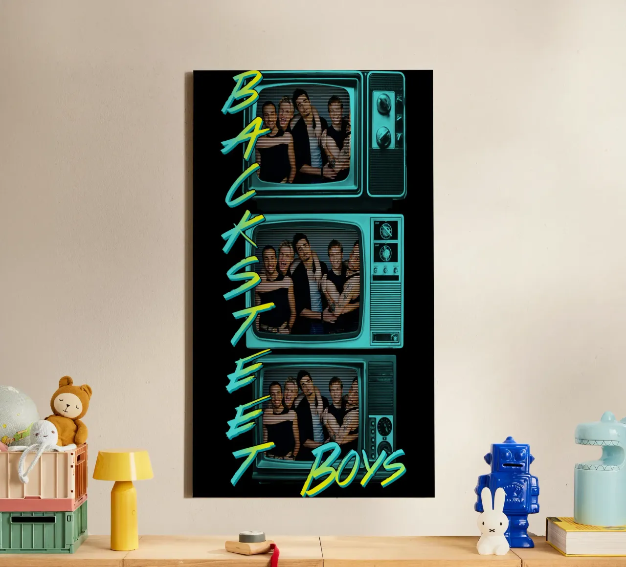 Televisie Backstreet Boys R&B canvas met Baklijst van grass.studio_