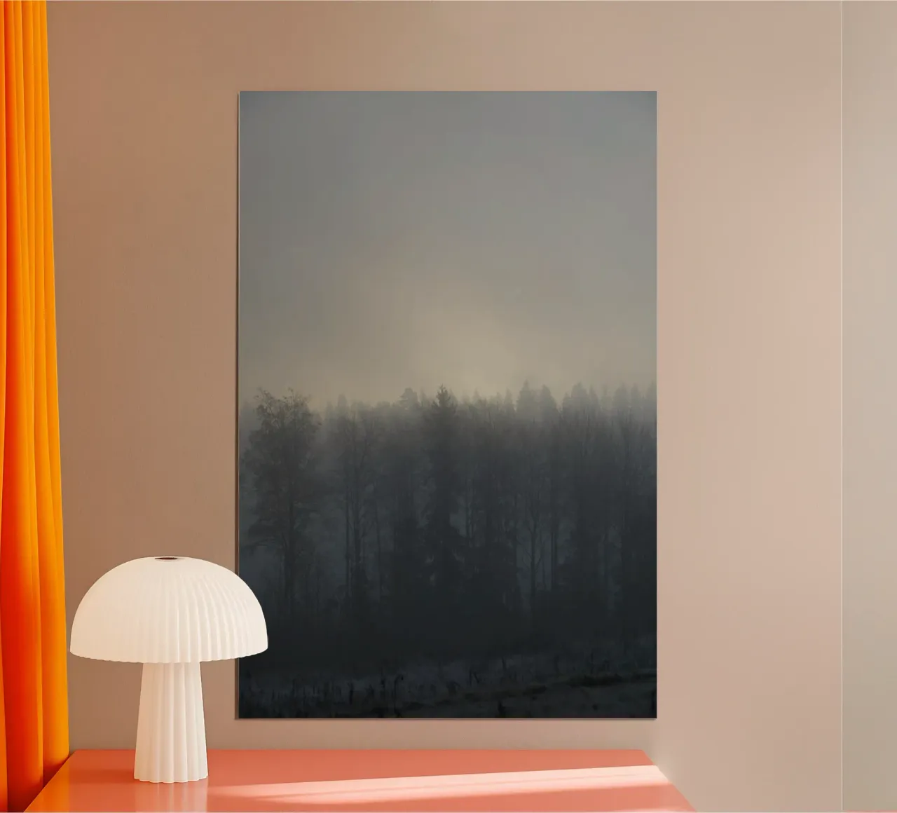 Foresta nebbiosa all'alba poster da Carol Maia