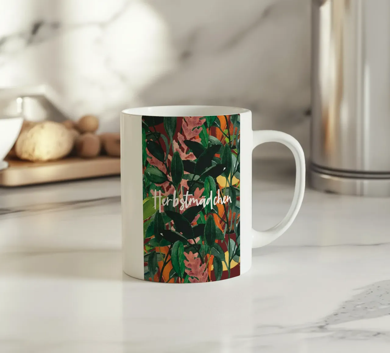 Ragazza d'autunno tazza in ceramica da maramirage