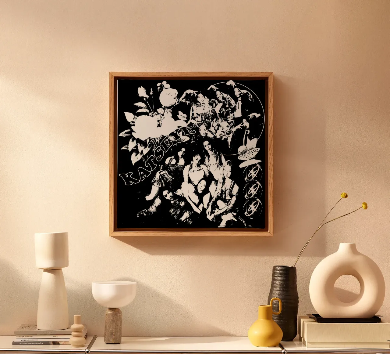 Katseye Silhouet Pop canvas met Baklijst van eliouxence