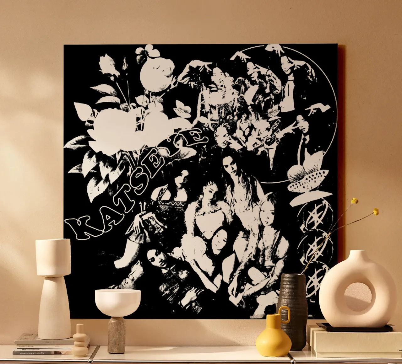 Katseye Silhouet Pop canvas met Baklijst van eliouxence