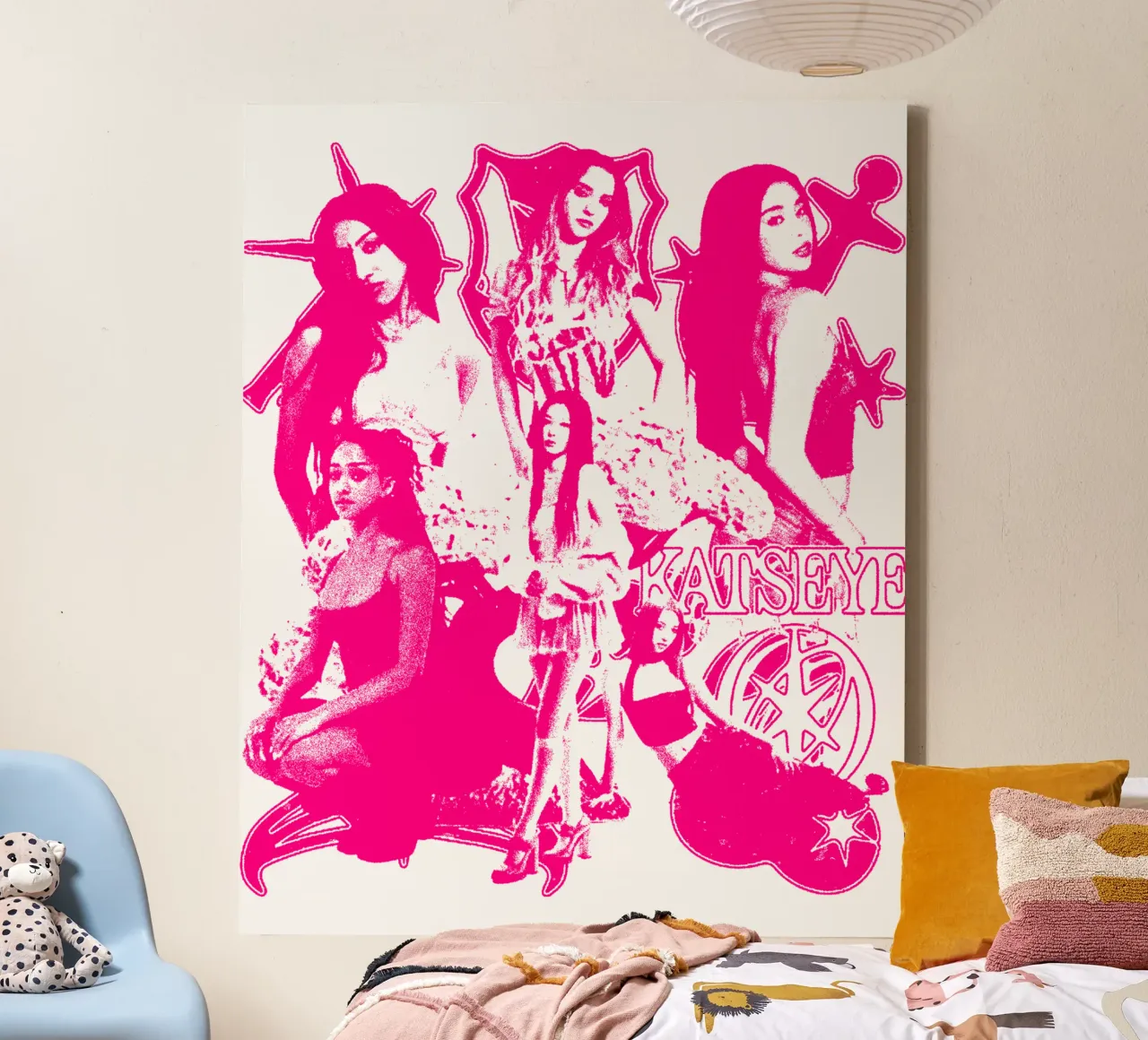 SIlhouette Katseye Dansa Pop Leinwand mit Schattenfugenrahmen von eliouxence