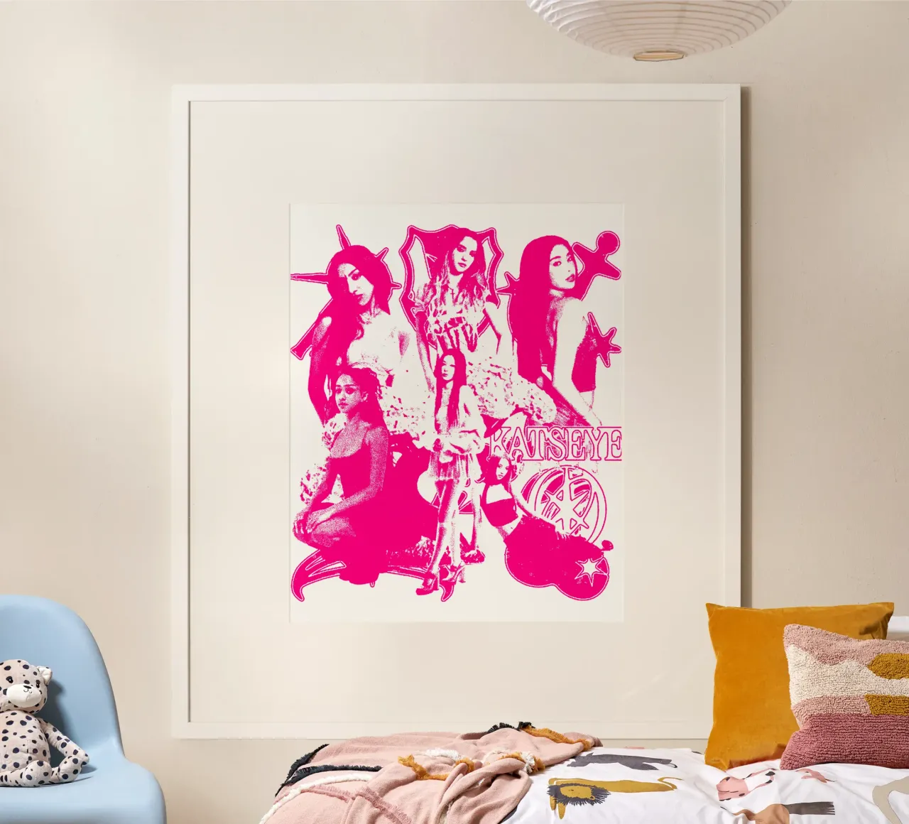 SIlhouette Katseye Dansa Pop poster con telaio in legno da eliouxence