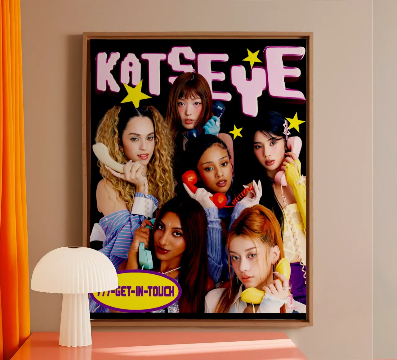 Katseye Pop Band canvas met Baklijst van eliouxence