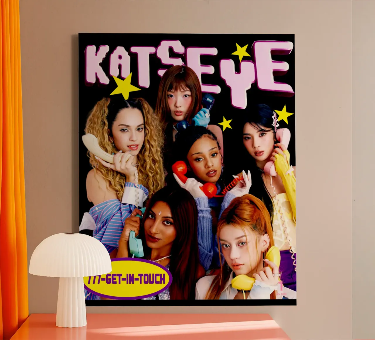 Katseye Pop Band canvas met Baklijst van eliouxence