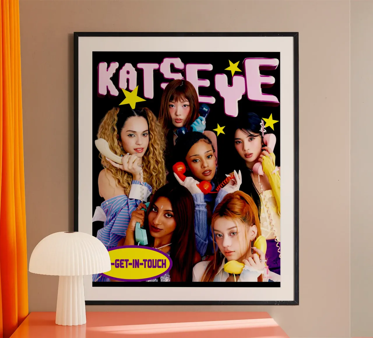 Katseye Pop Band poster con telaio in legno da eliouxence