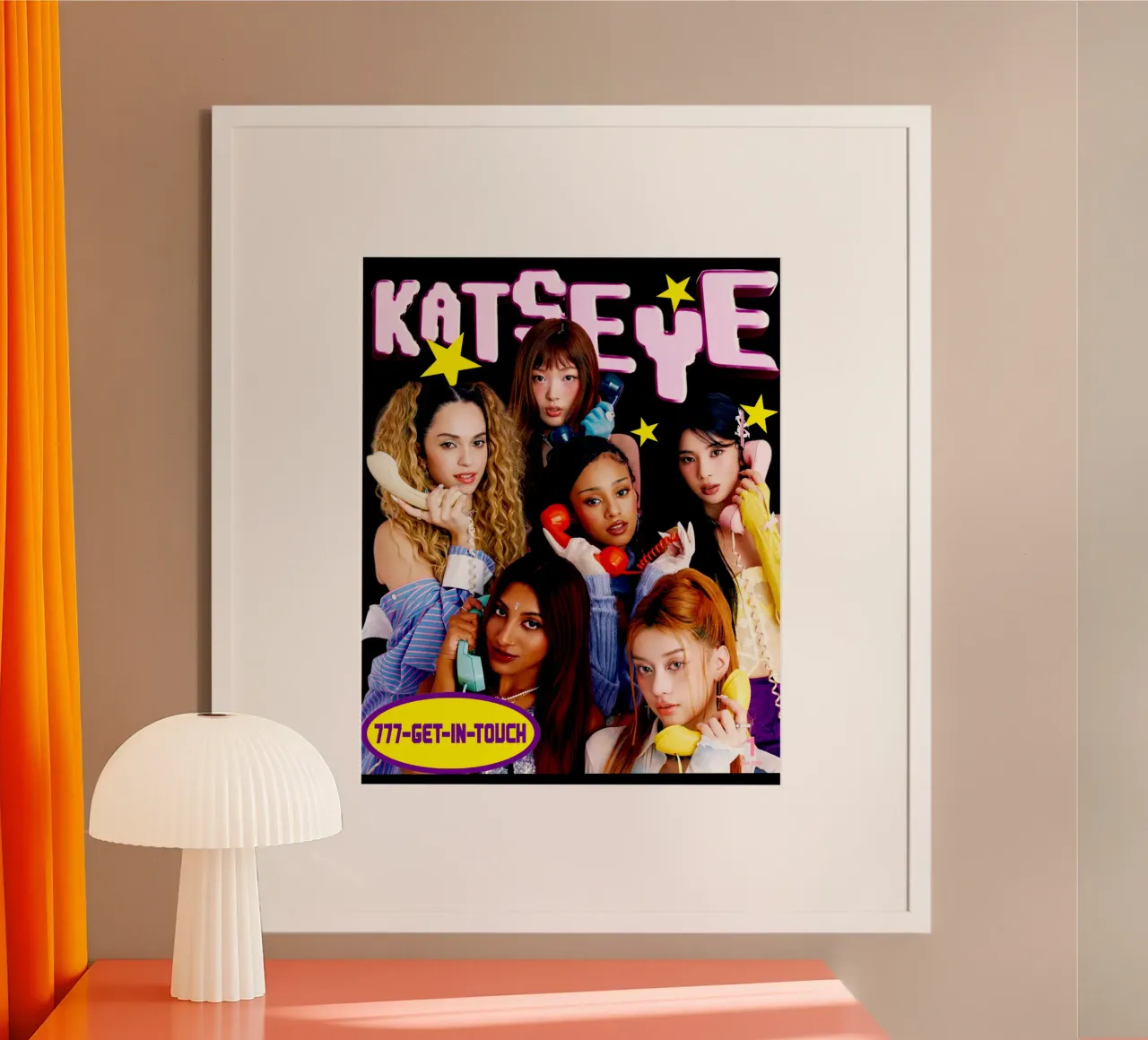 Katseye Pop Band poster con telaio in legno da eliouxence