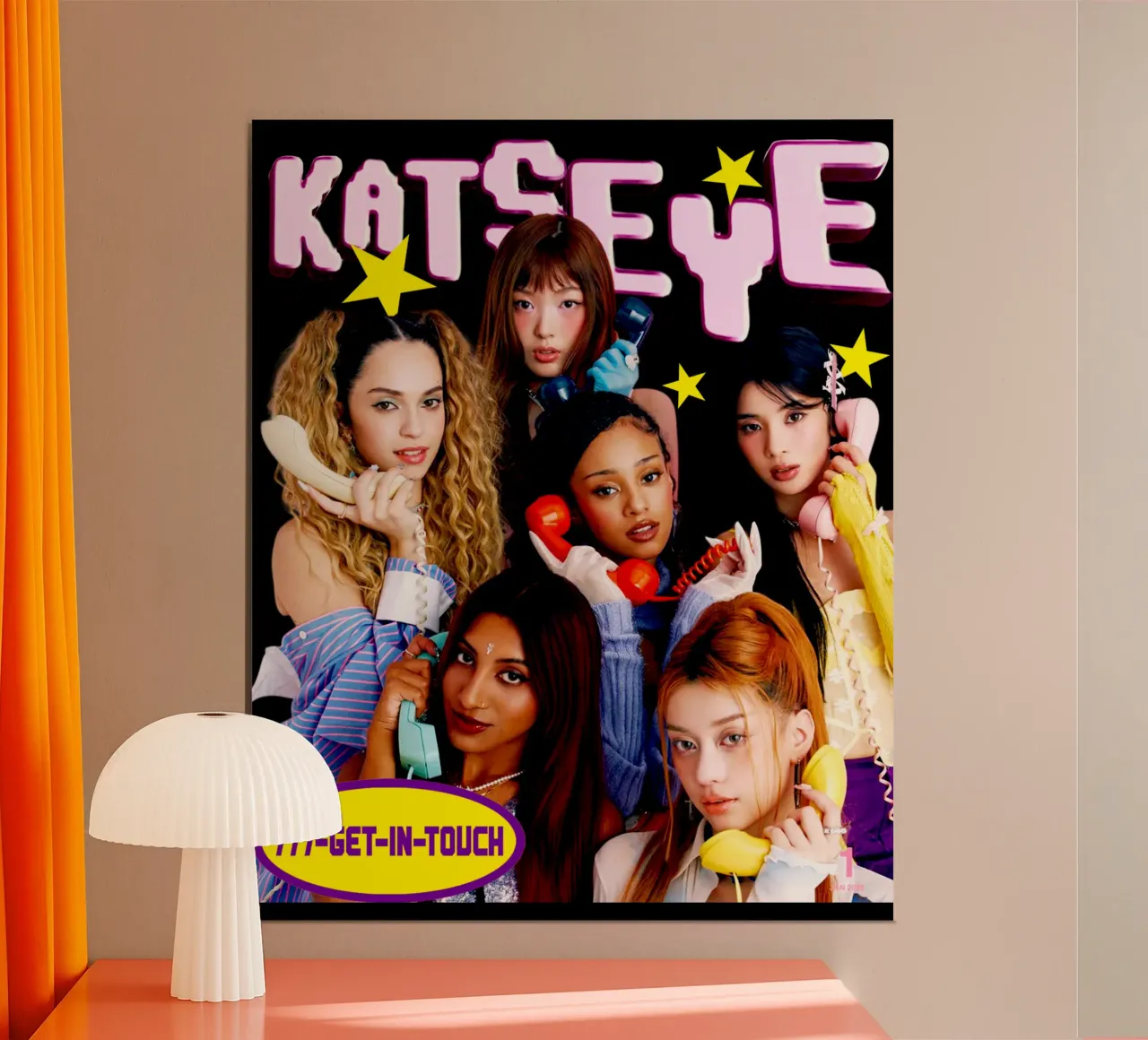 Katseye Pop Band poster con telaio in legno da eliouxence