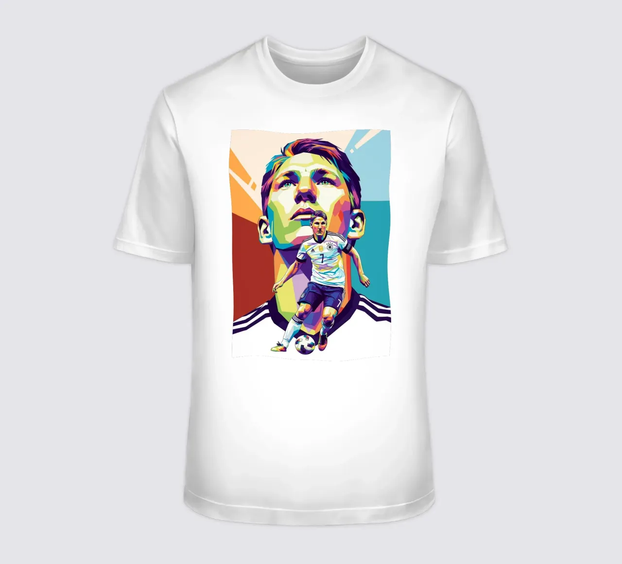 Ritratto pop art di Bastian Schweinsteiger t-shirt da Hantamrata