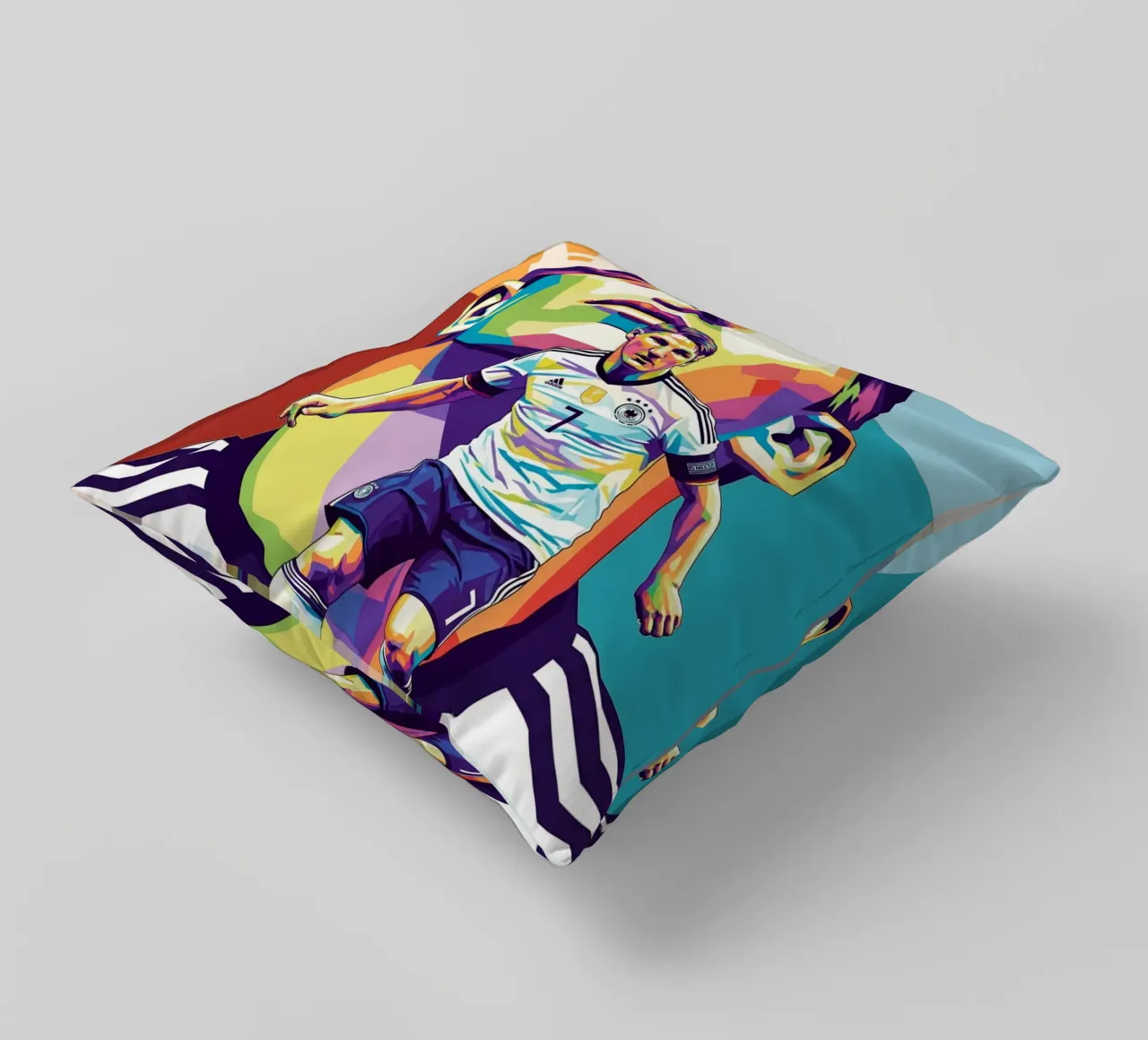 Ritratto pop art di Bastian Schweinsteiger cuscino da Hantamrata