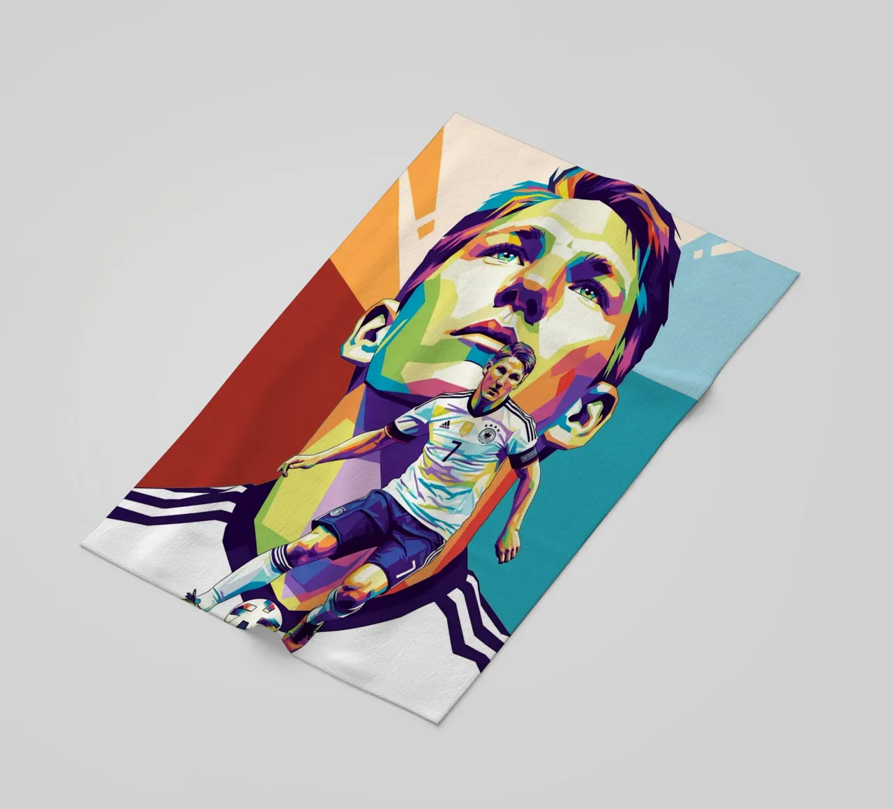 Ritratto pop art di Bastian Schweinsteiger telo mare da Hantamrata