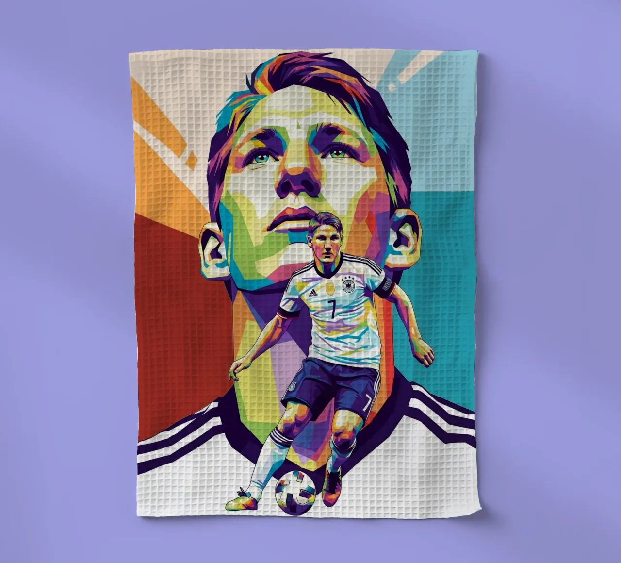 Ritratto pop art di Bastian Schweinsteiger canovaccio da cucina da Hantamrata