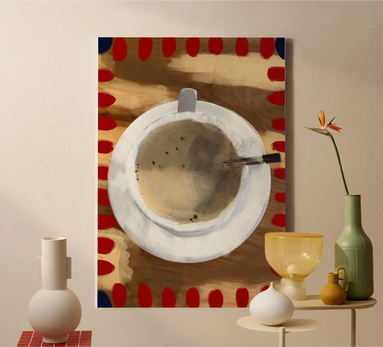 Cup of Coffee canvas met Baklijst van Filiz Sieben