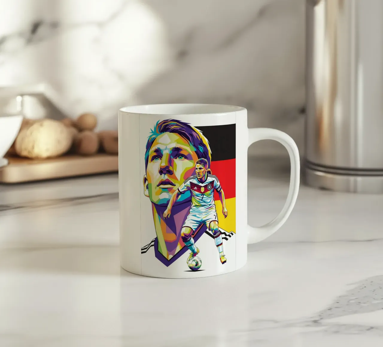 Bastian Schweinsteiger pop art tazza in ceramica da Hantamrata