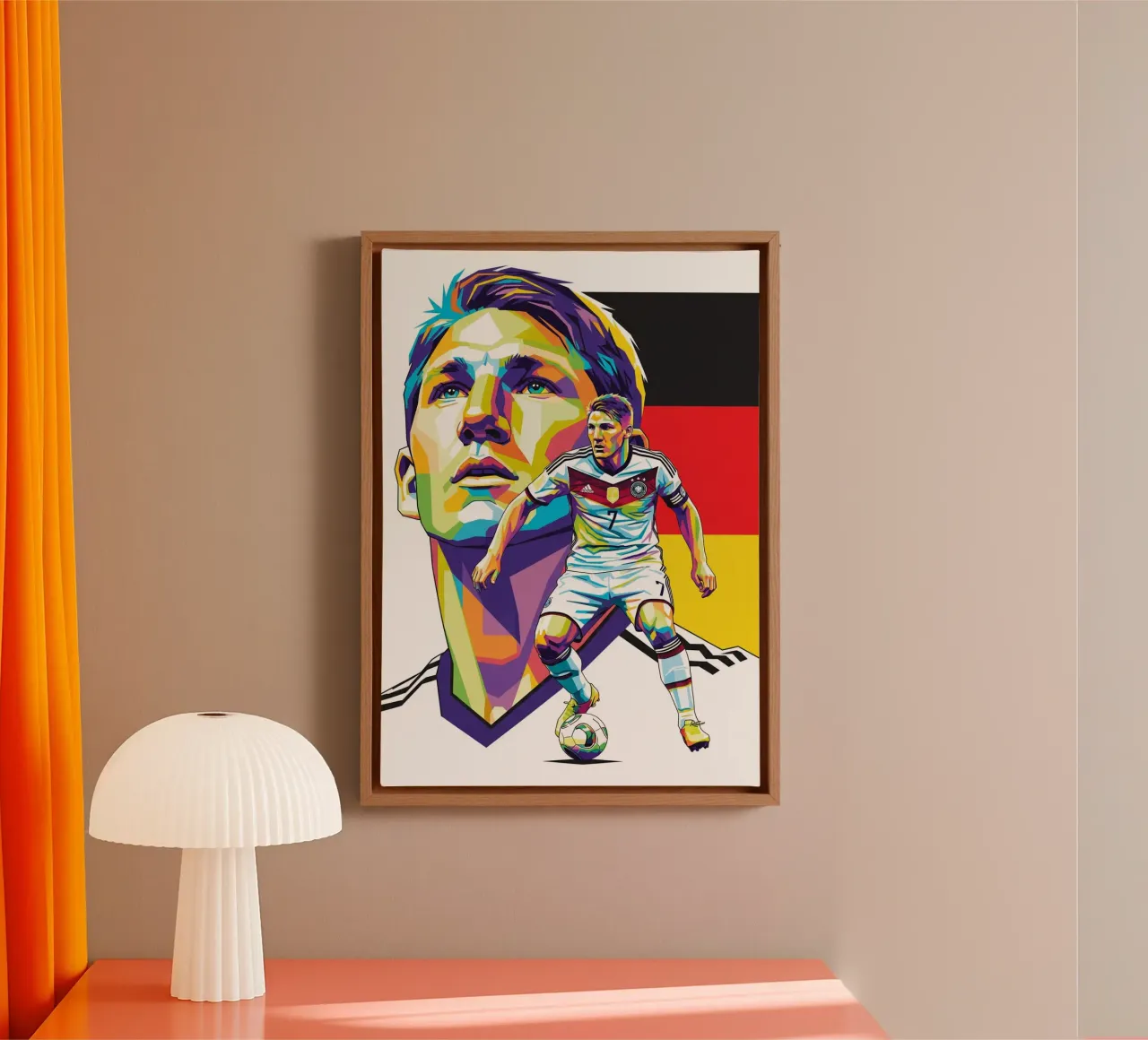 Bastian Schweinsteiger pop art tela con Cornice a cassetta da Hantamrata
