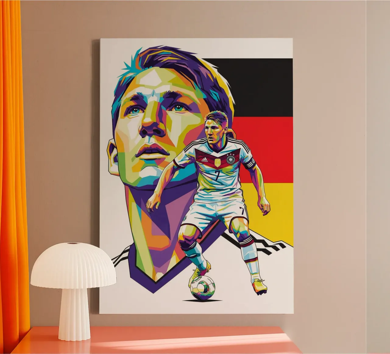 Bastian Schweinsteiger pop art tela con Cornice a cassetta da Hantamrata