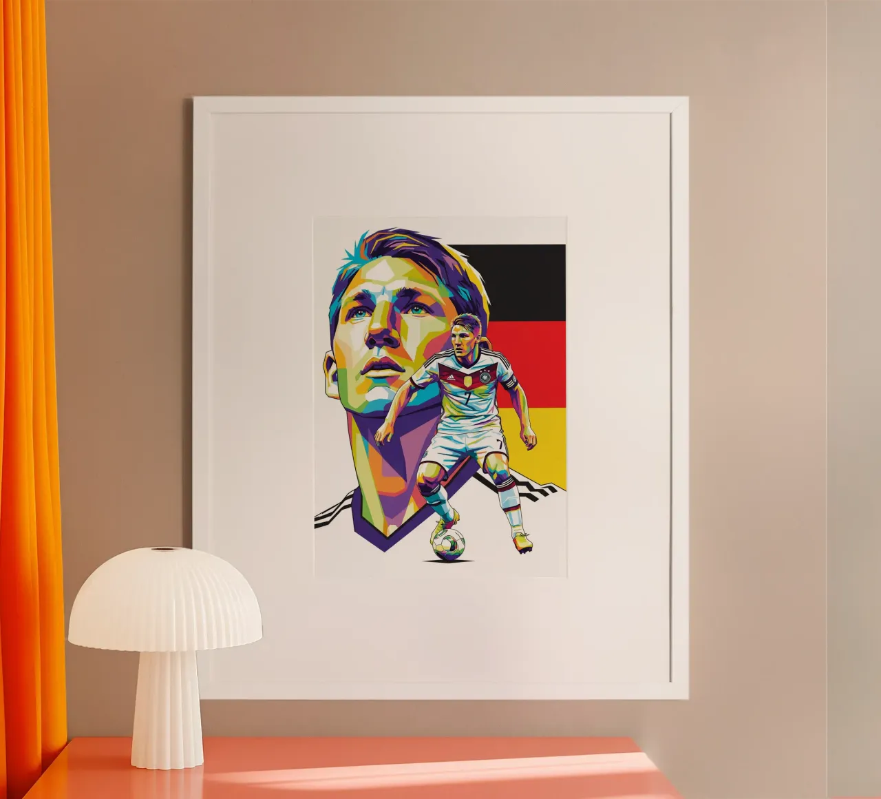 Bastian Schweinsteiger pop art poster con telaio in alluminio da Hantamrata