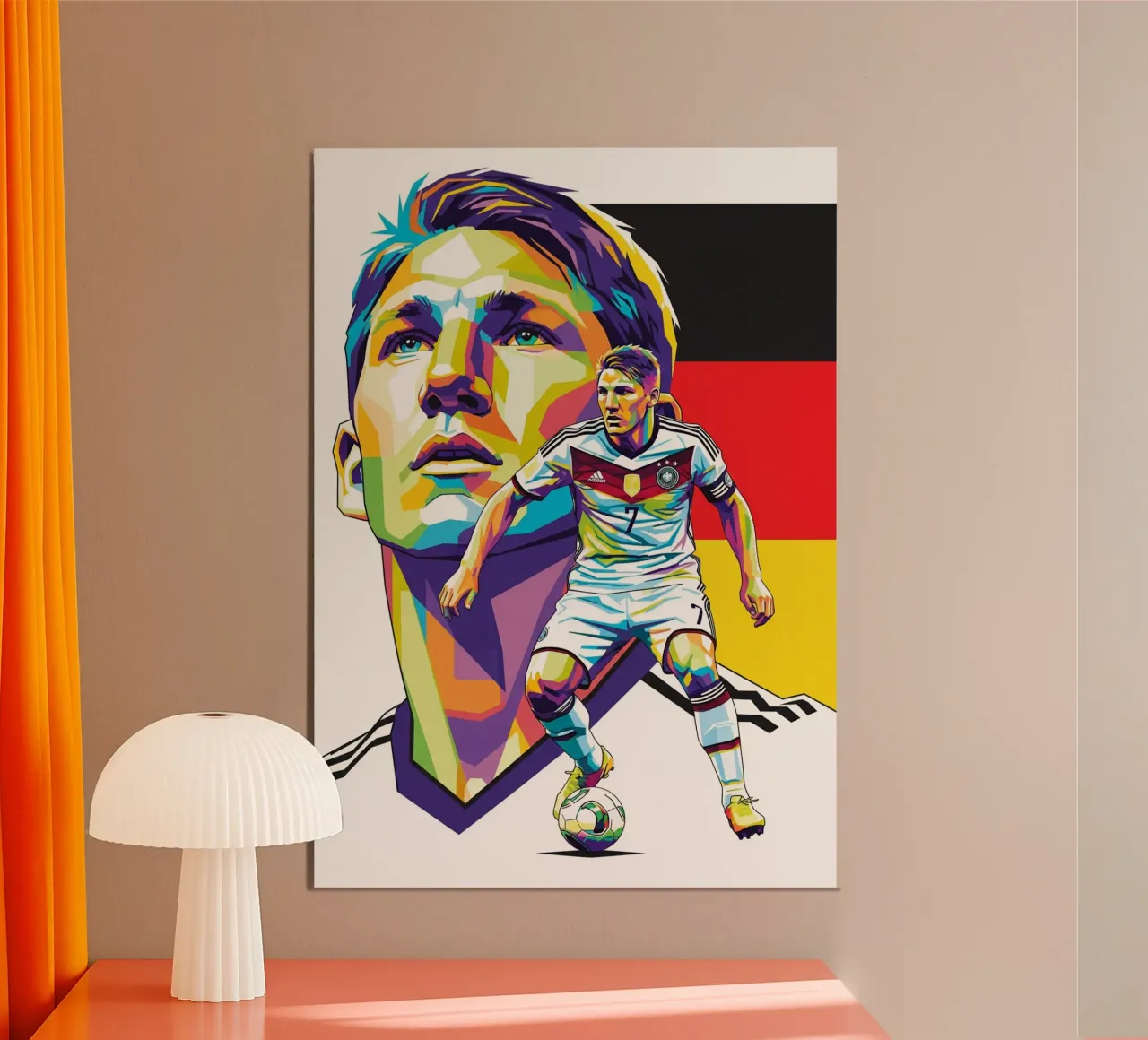 Bastian Schweinsteiger pop art poster con telaio in alluminio da Hantamrata
