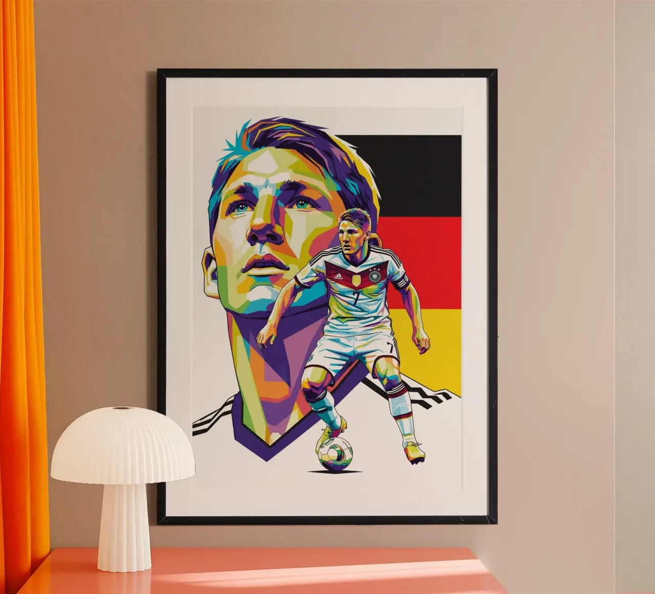 Bastian Schweinsteiger pop art poster con telaio in alluminio da Hantamrata