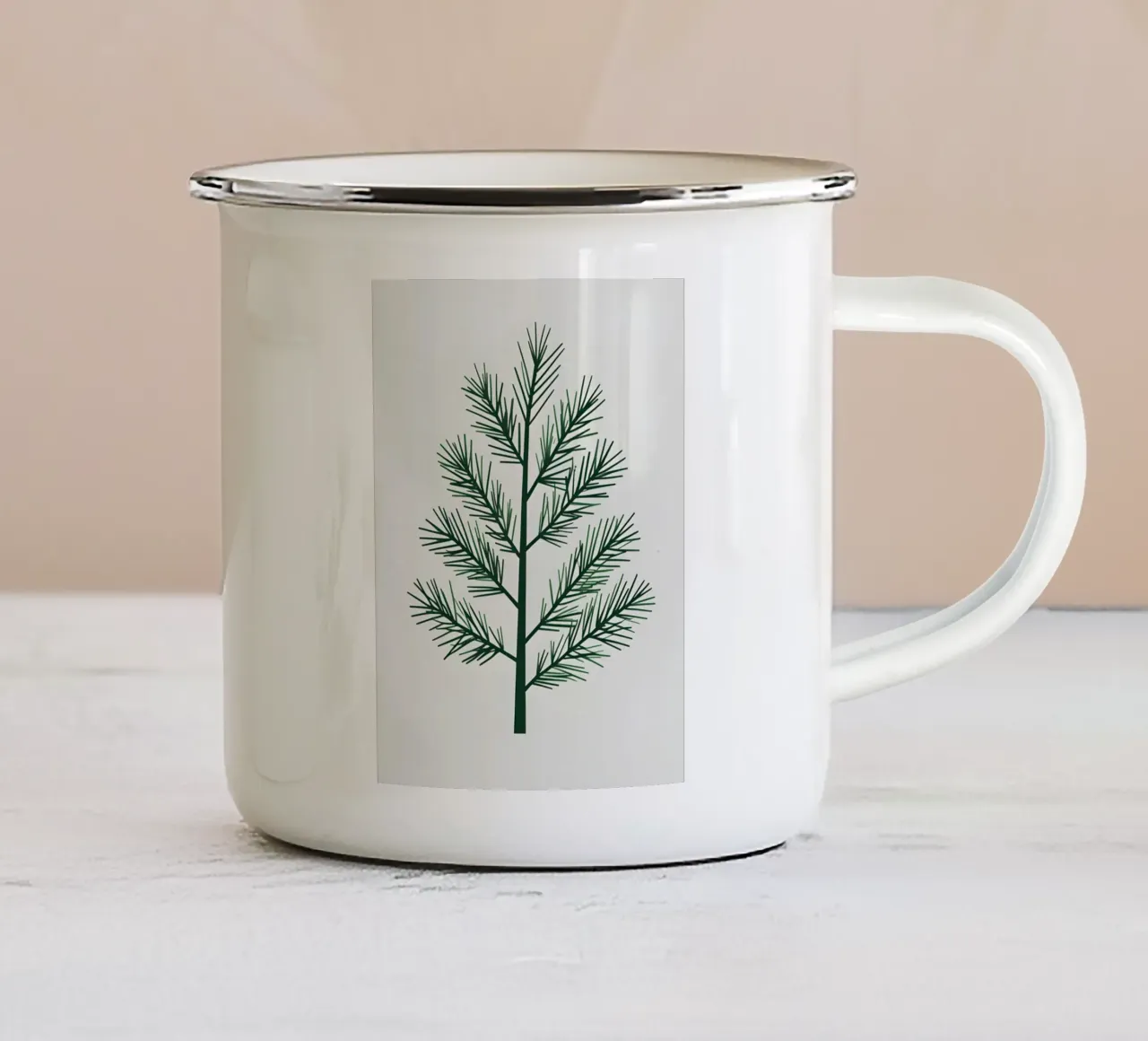 Ramo dei pini tazza in smalto da Botanical Gallery