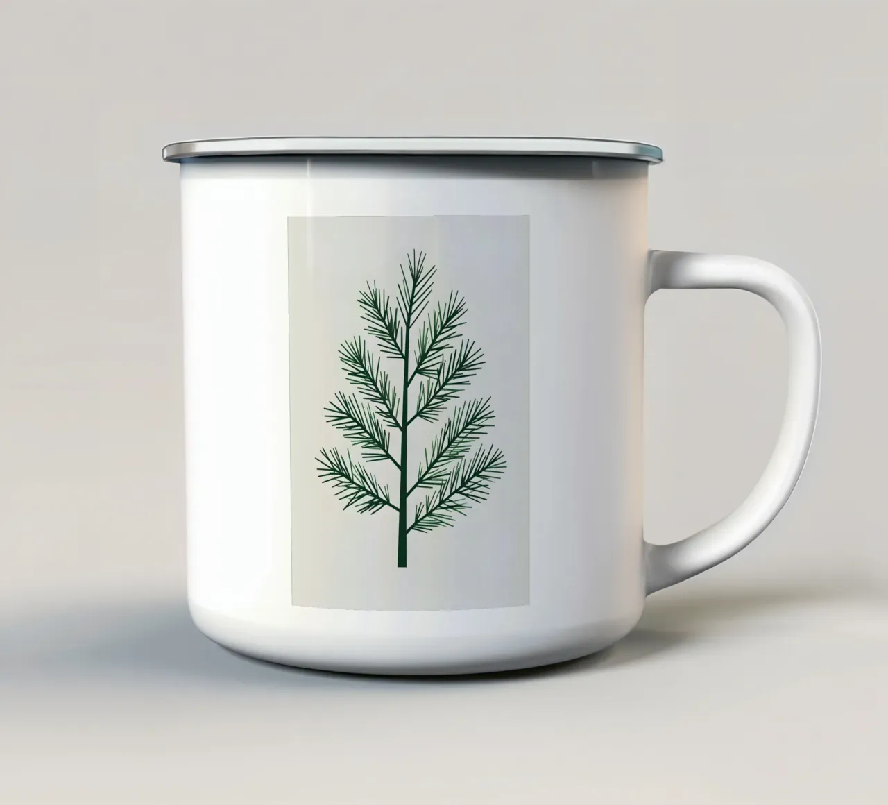 Ramo dei pini tazza in smalto da Botanical Gallery