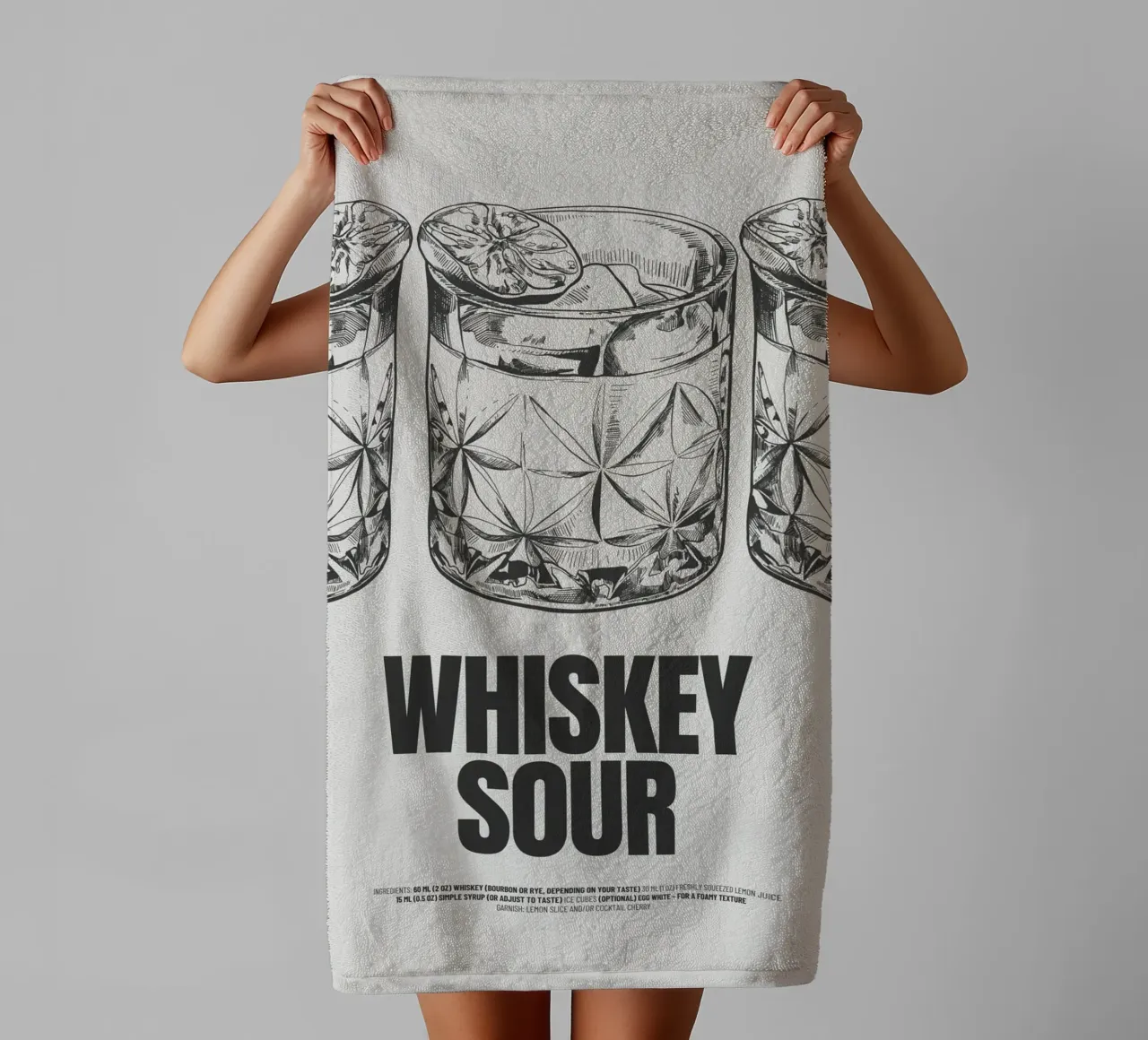 Whiskey Sour asciugamano da bagno da PurePeachStudio