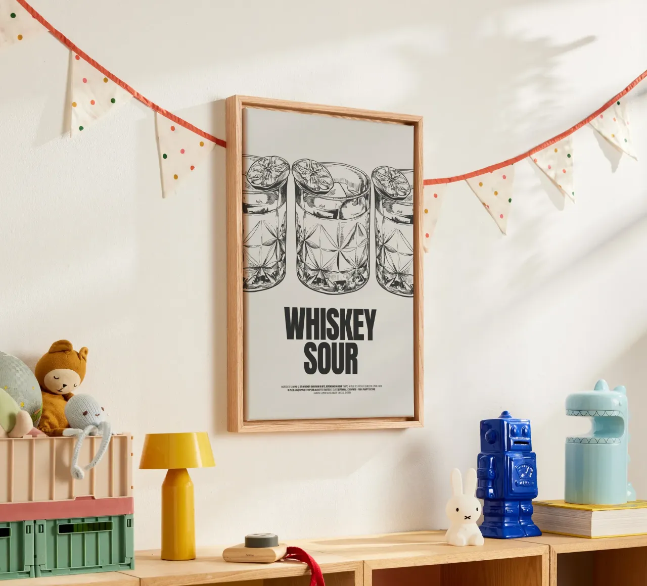 Whiskey Zuur canvas met Baklijst van PurePeachStudio