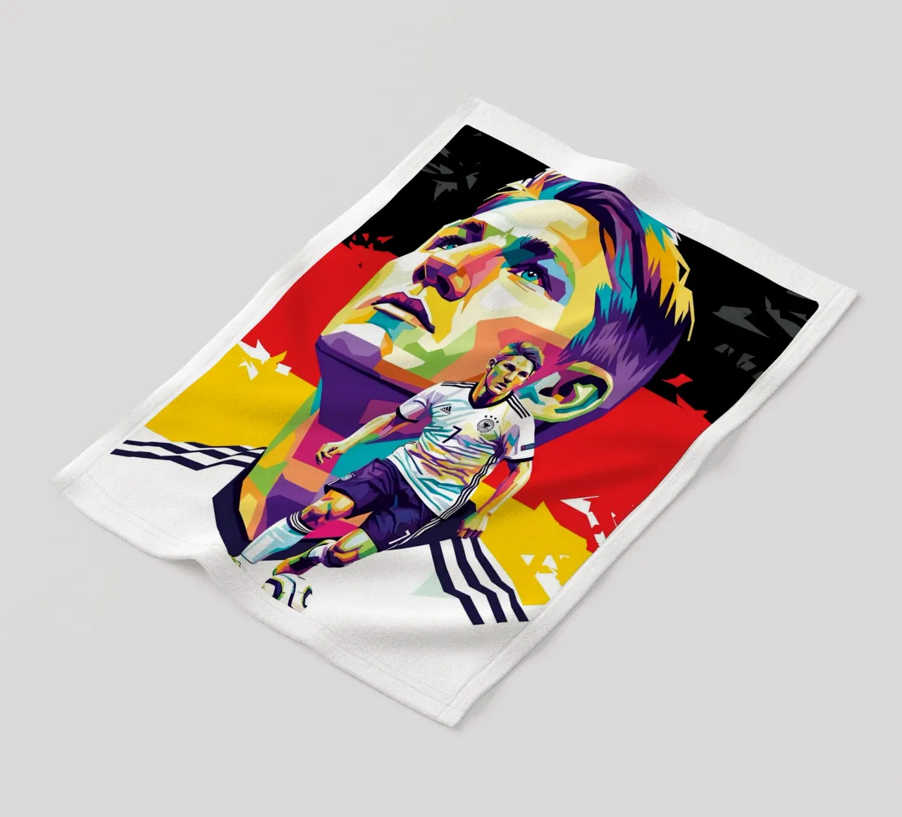 Bastian Schweinsteiger colorato pop art coperta in pile da Hantamrata