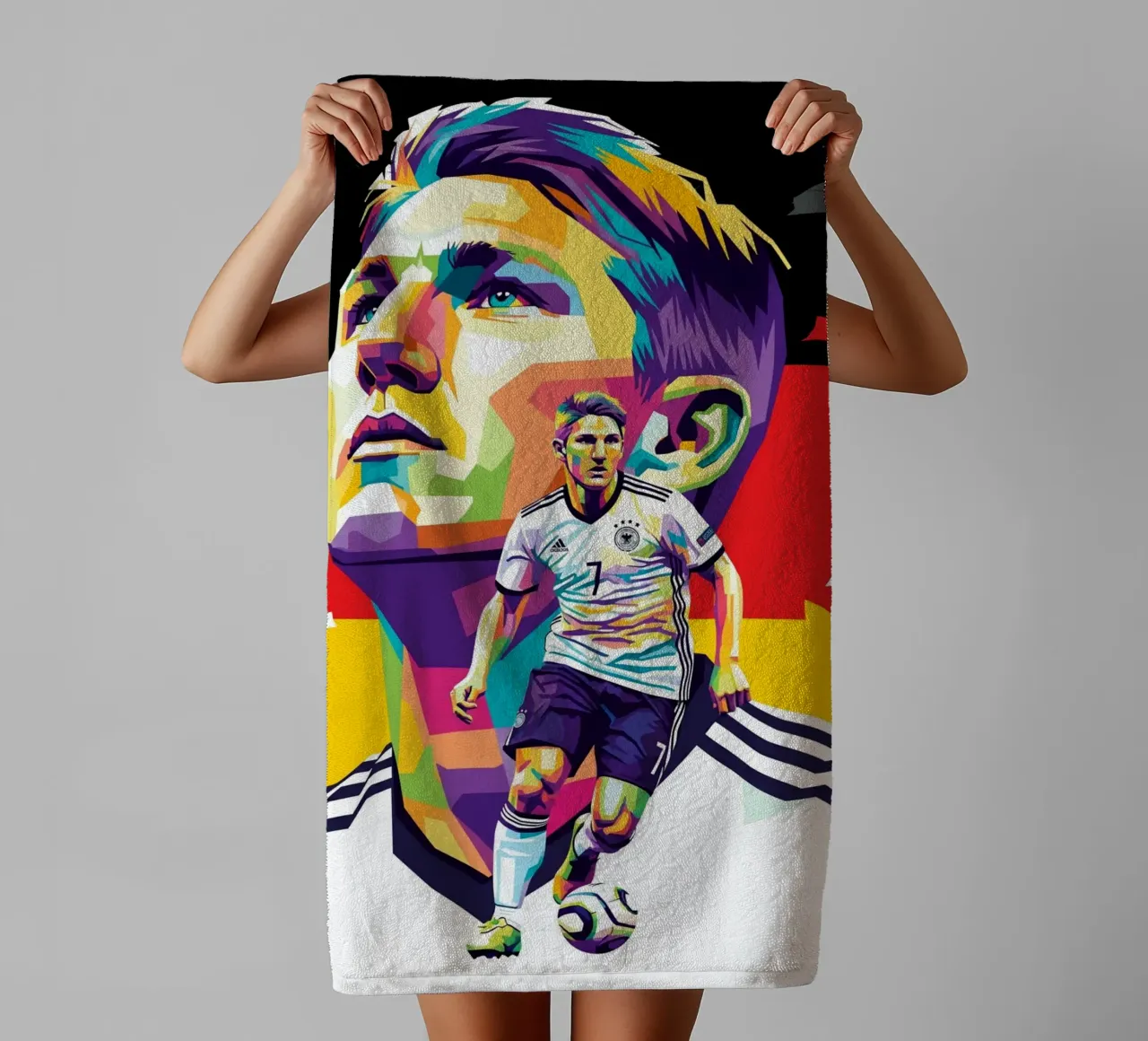 Bastian Schweinsteiger coloré pop art serviette de bain de Hantamrata