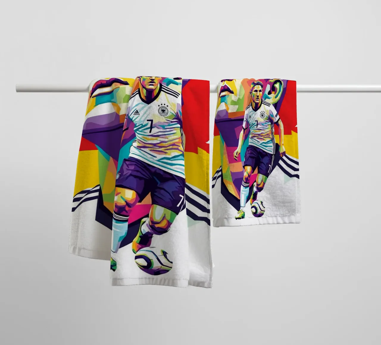 Bastian Schweinsteiger coloré pop art serviette de bain de Hantamrata