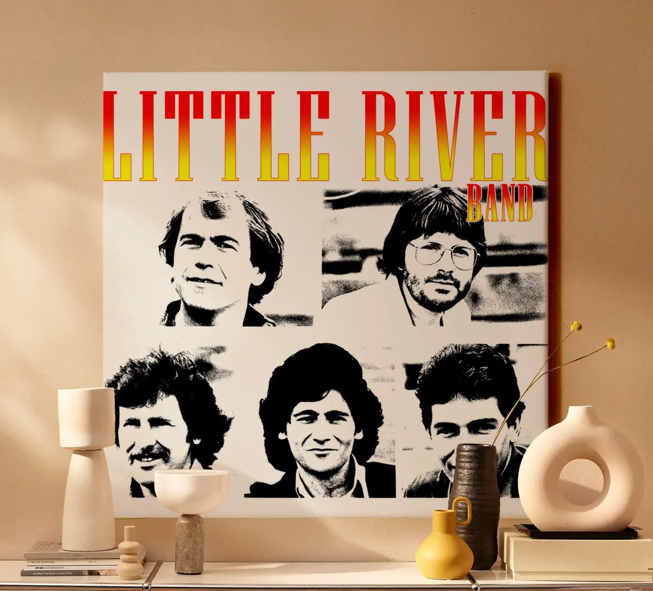 Silhouette Face Little River Band canvas with Floater frame by igoshdesigns