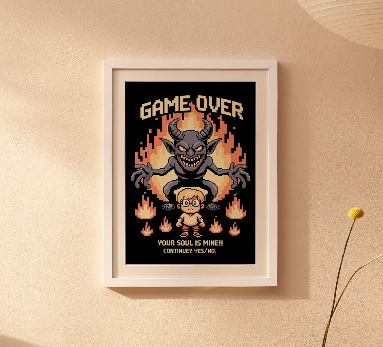 game pixels poster con telaio in alluminio da ramosashop