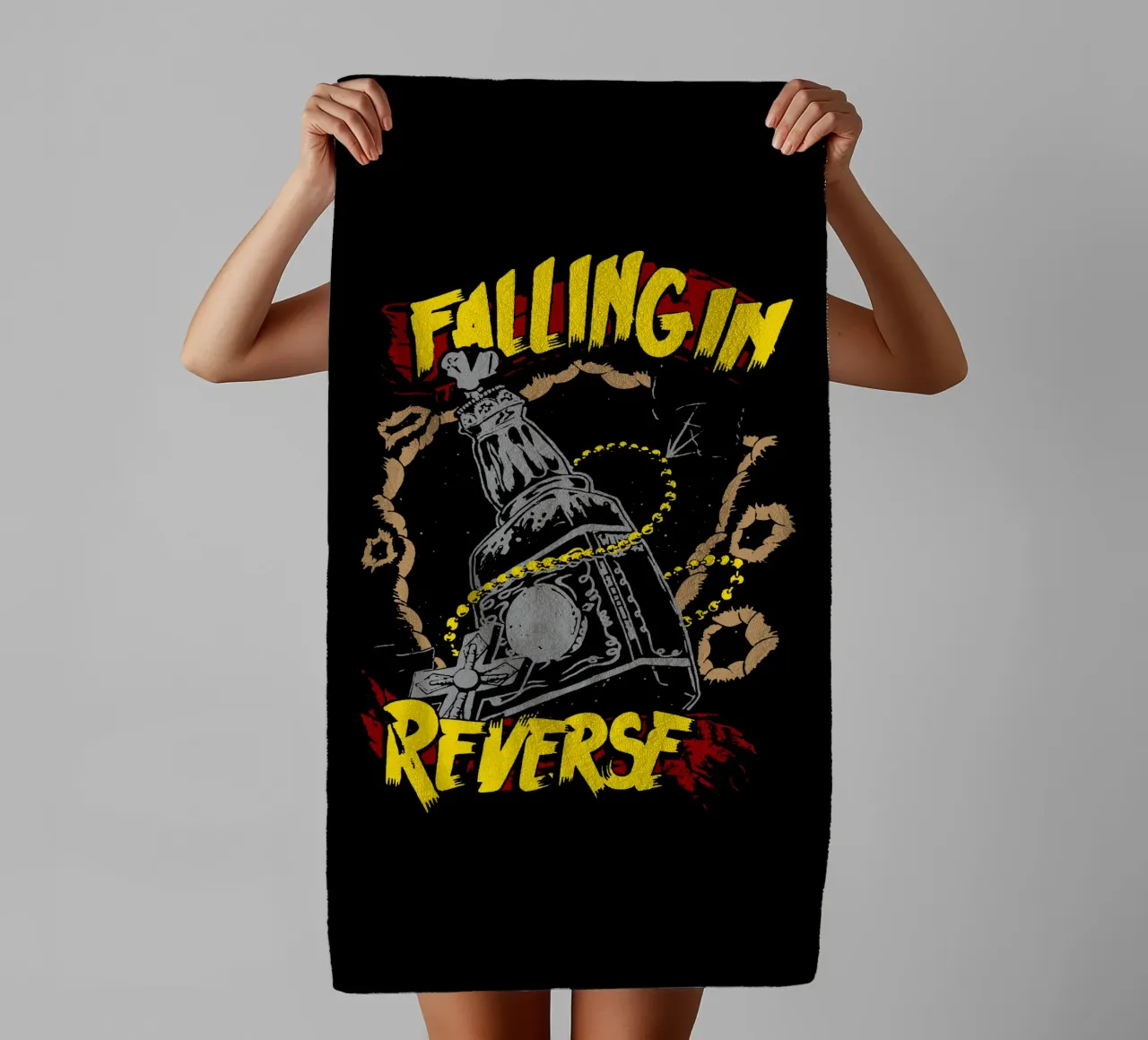 Falling In Reverse in de eerste plaats badhanddoek van mannys_artt