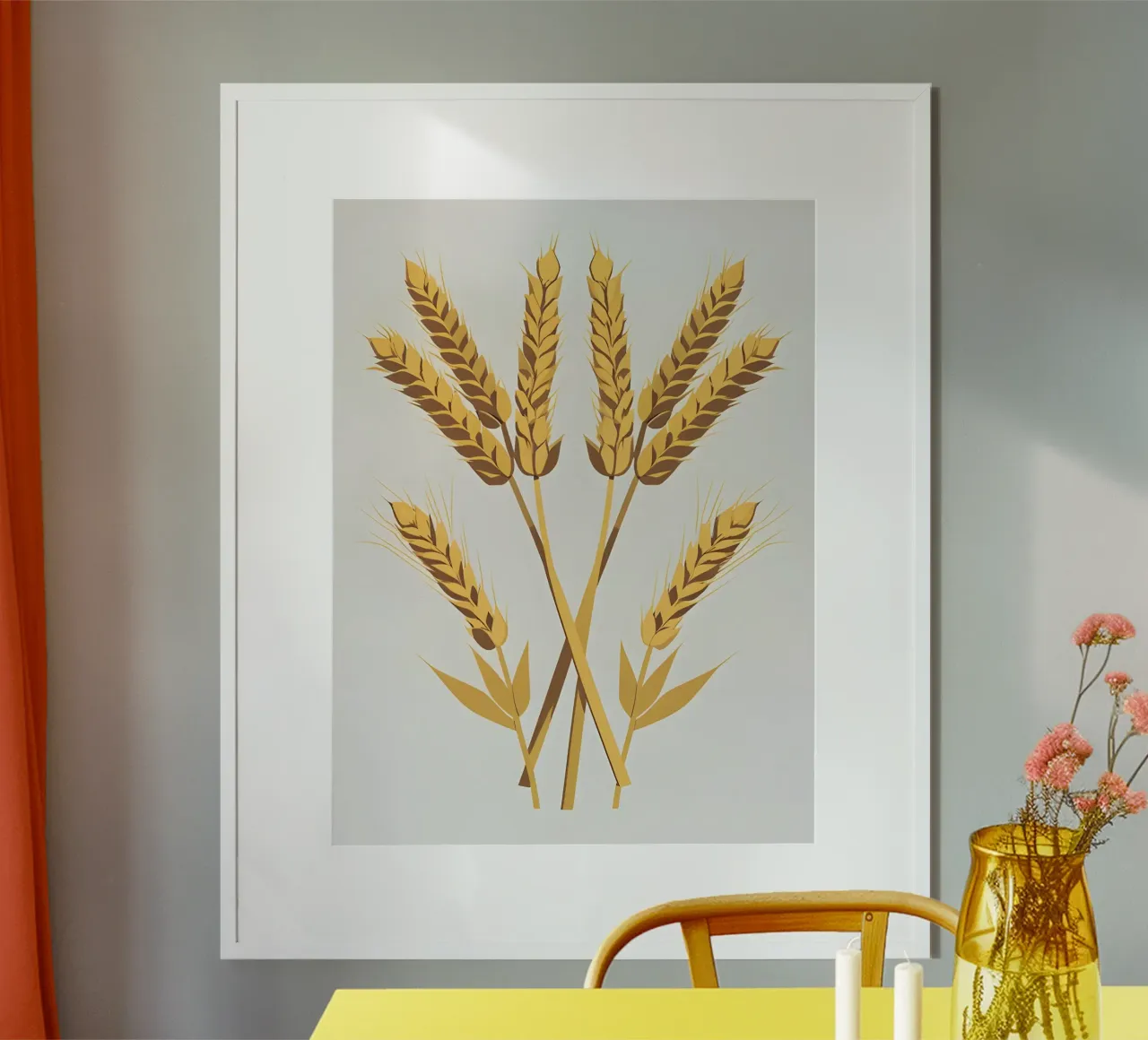 Gambi di grano poster con telaio in legno da The Green Room