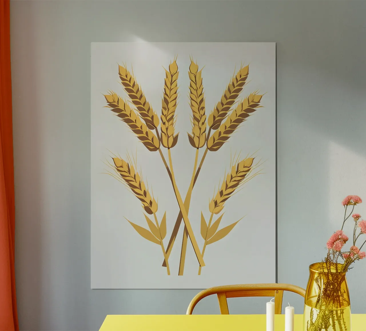Gambi di grano poster con telaio in legno da The Green Room