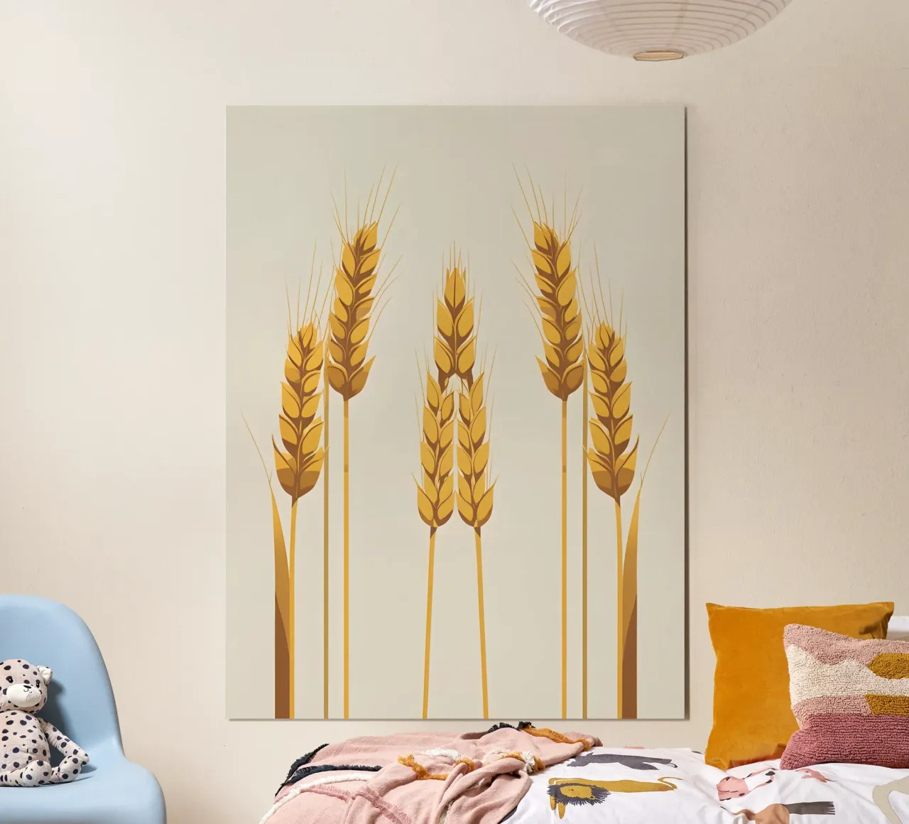 Gambi di grano poster con telaio in legno da The Green Room