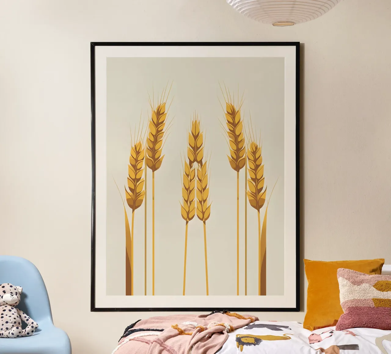 Gambi di grano poster con telaio in legno da The Green Room