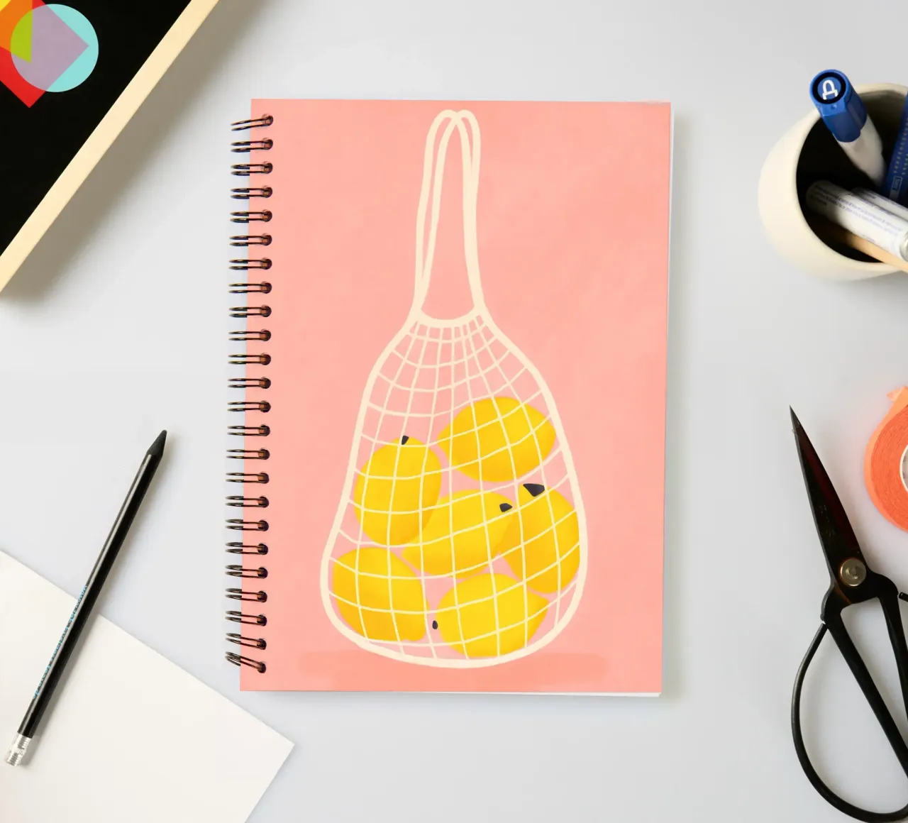 Citrus in the Net spiral notebook by PurePeachStudio