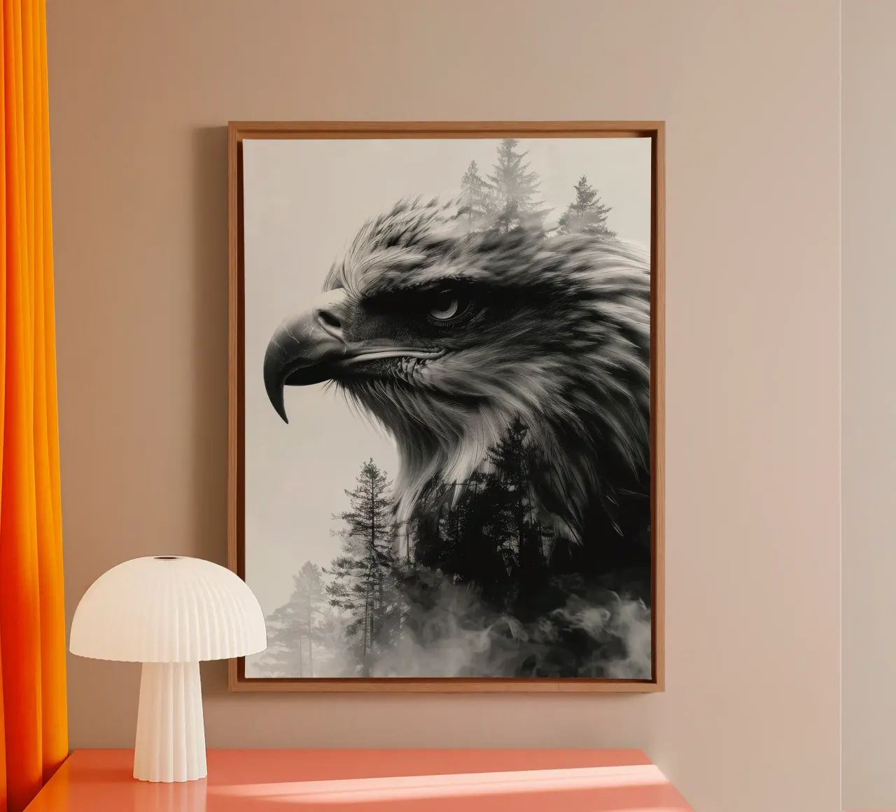 Porträt des Adlers Leinwand mit Schattenfugenrahmen von Barbara Wright