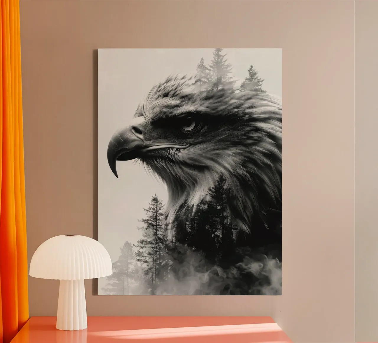 Porträt des Adlers Leinwand mit Schattenfugenrahmen von Barbara Wright