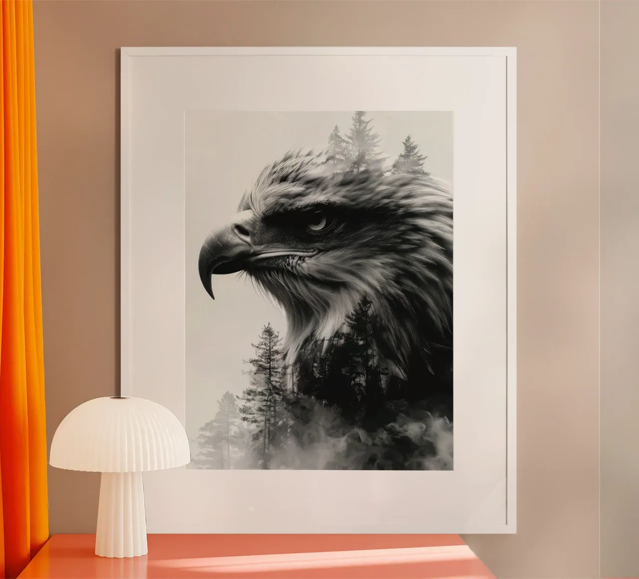 Ritratto dell'aquila poster con telaio in alluminio da Barbara Wright