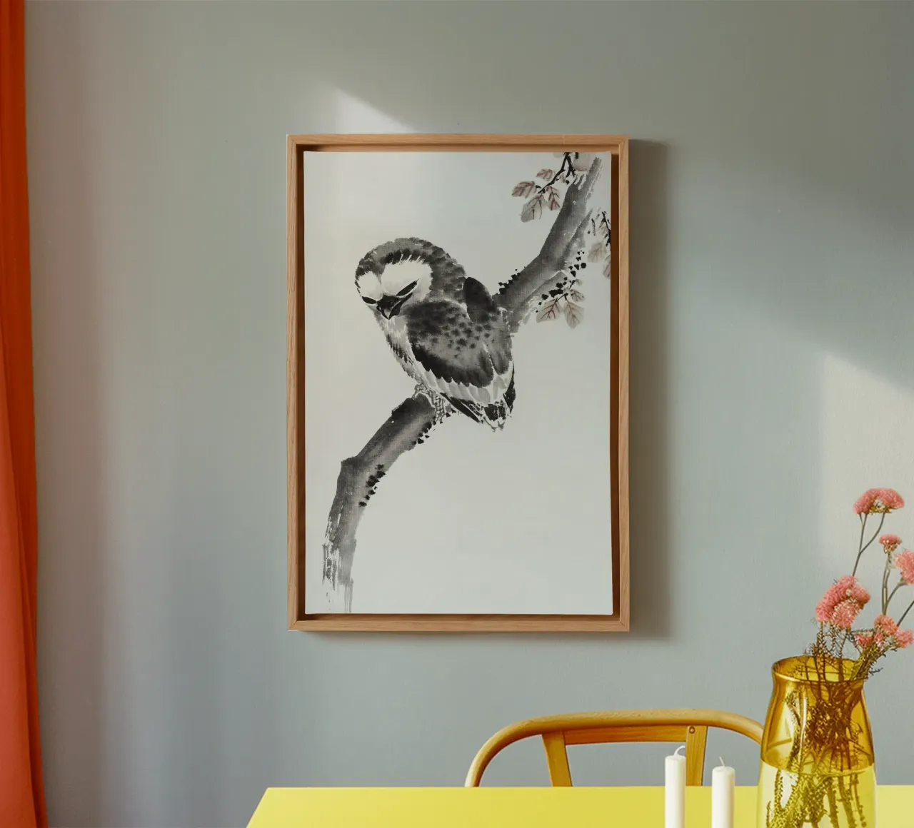Japanese owl tela con Cornice a cassetta da vintageshop