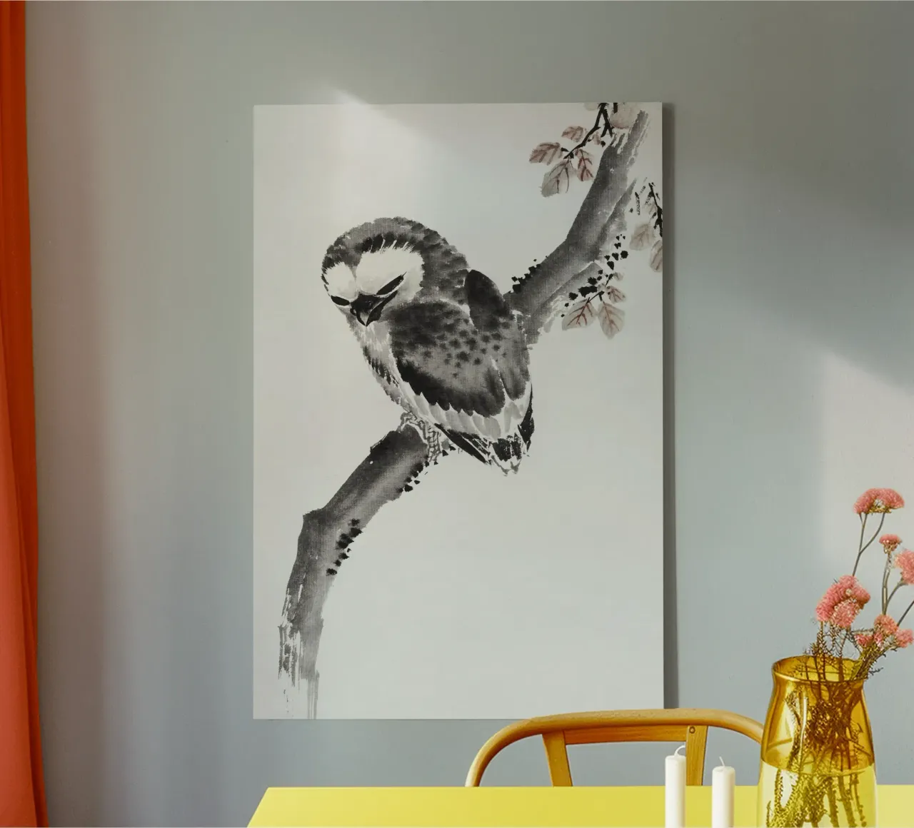 Japanese owl tela con Cornice a cassetta da vintageshop