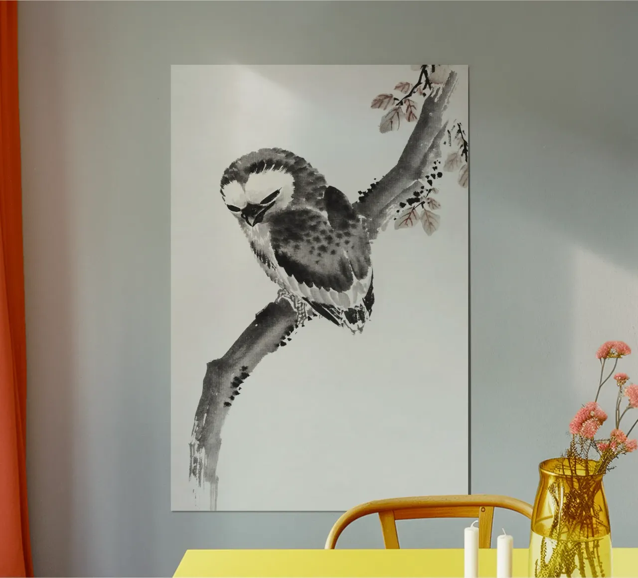 Japanese owl poster con telaio in alluminio da vintageshop