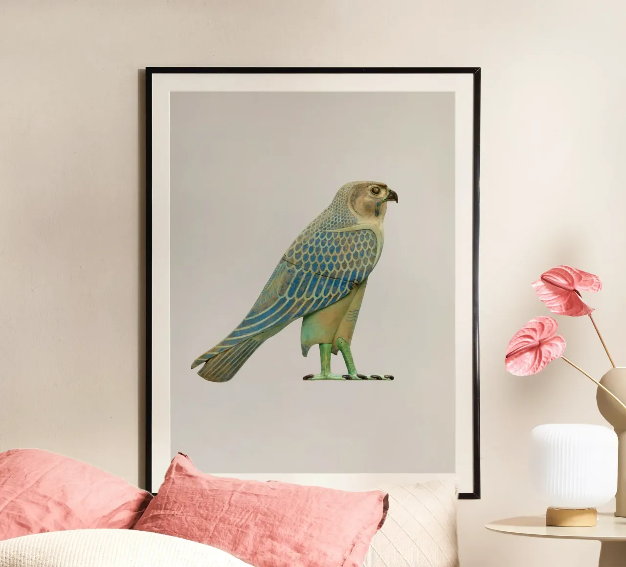 Horus falcon poster con telaio in plastica da vintageshop