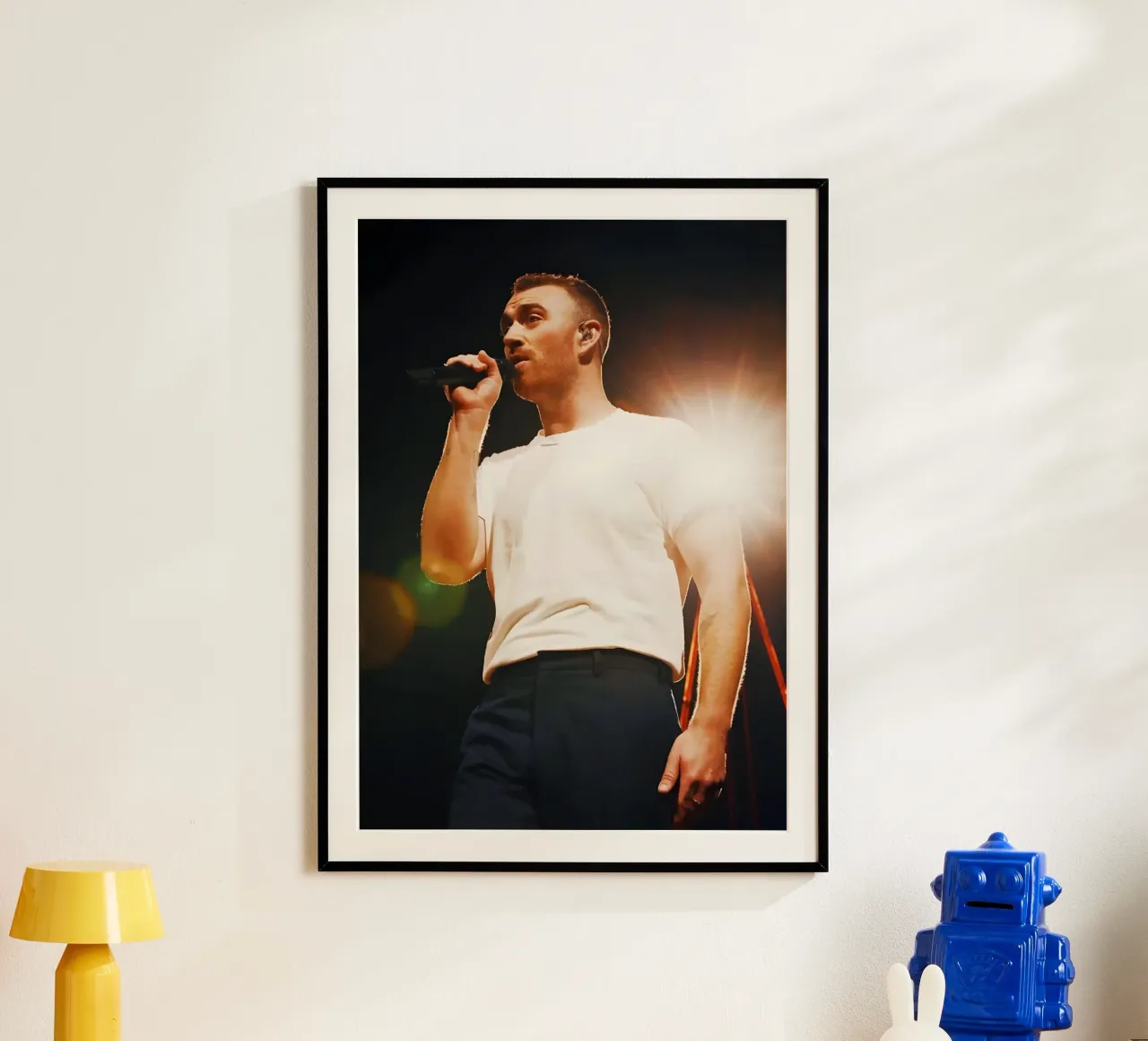Sam Smith poster con telaio in legno da Low poly art
