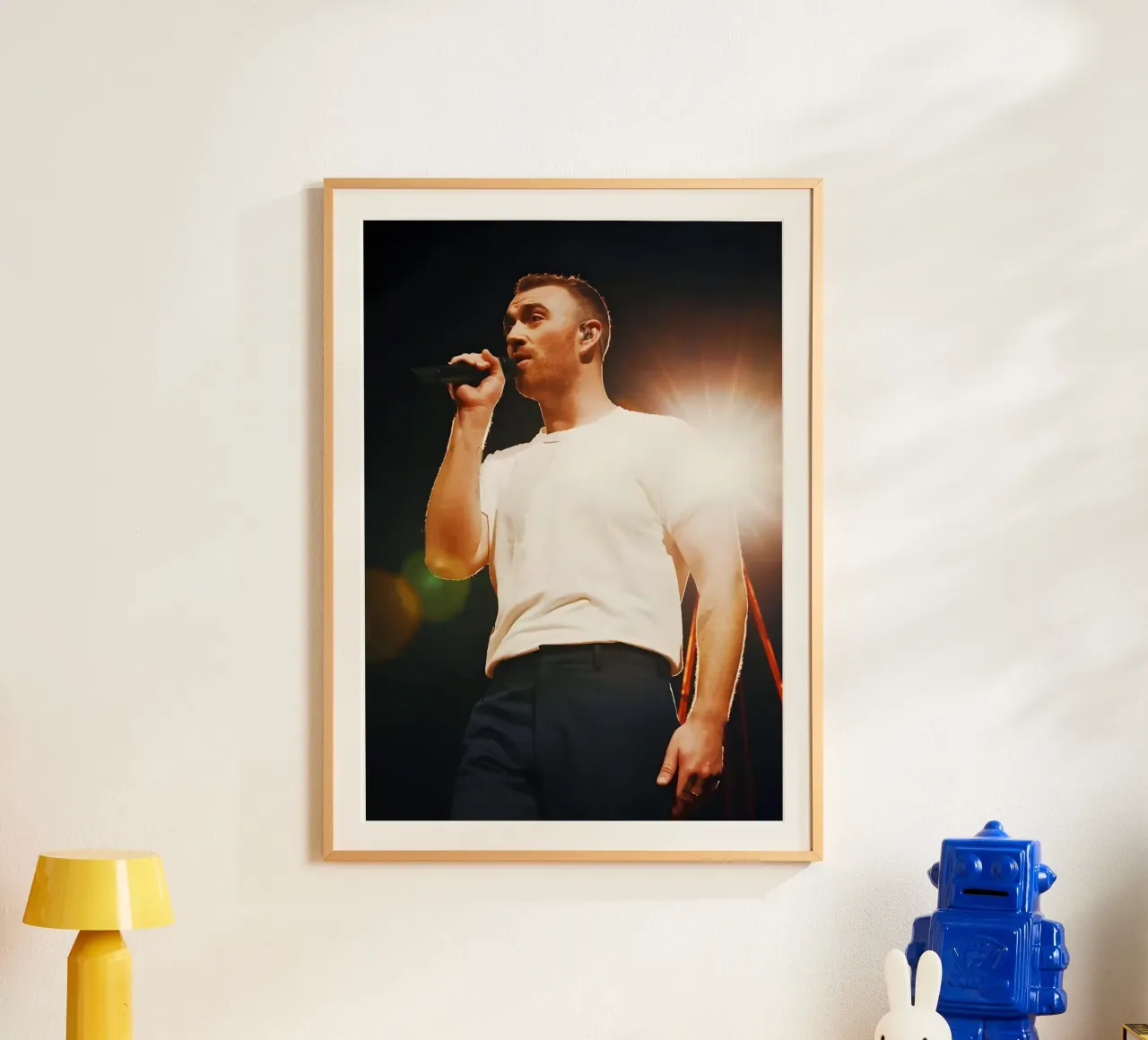 Sam Smith poster con telaio in legno da Low poly art