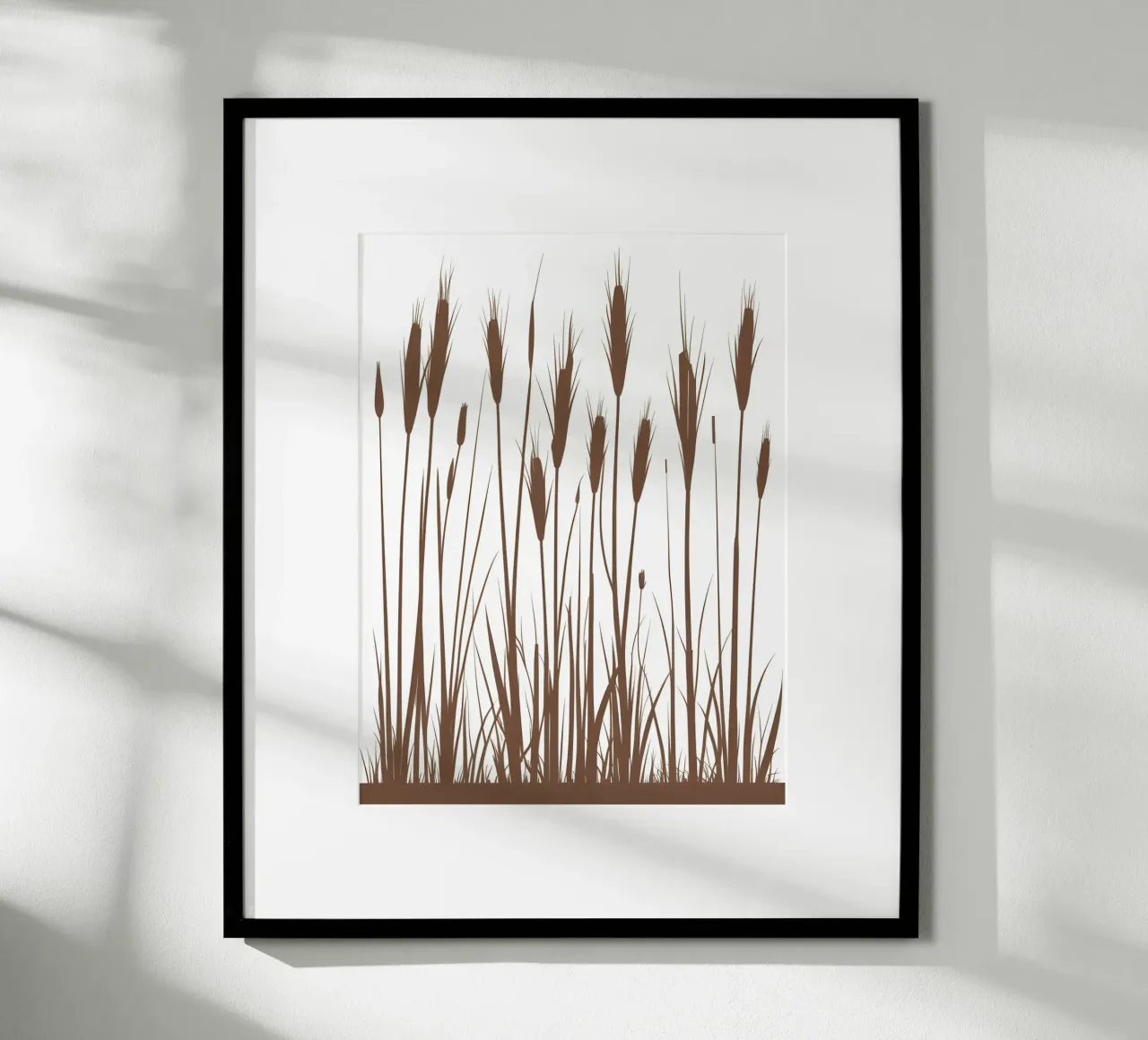 Erba di canna poster con telaio in legno da The Green Room