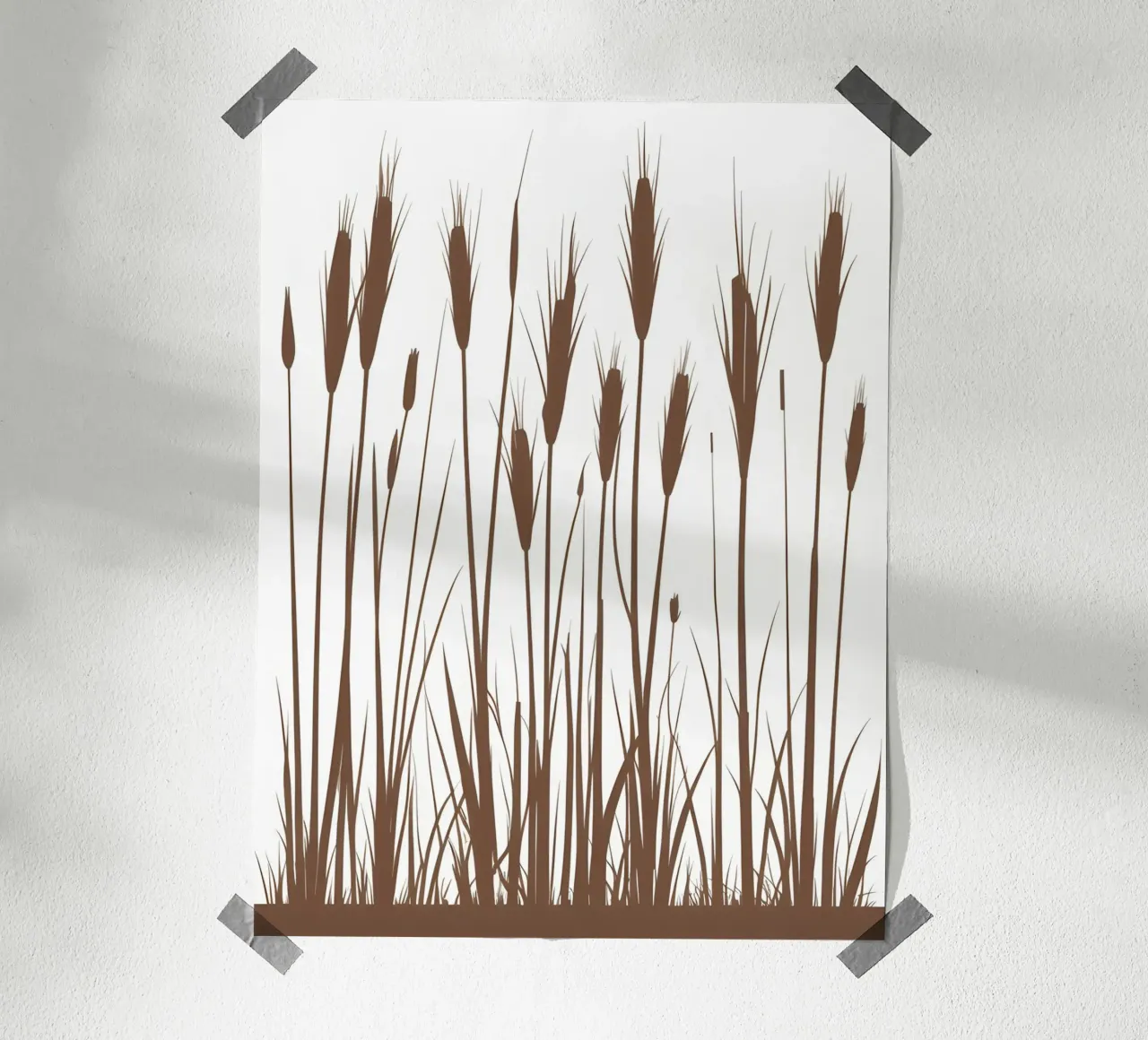 Erba di canna poster con telaio in legno da The Green Room